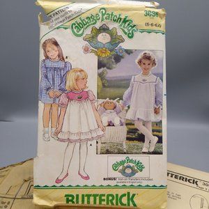 Vintage Craft Sewing PATTERN Butterick 3086 Cabbage Patch Kids Matching Girls
